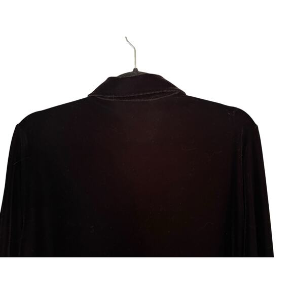 Soft Surroundings Black Velvet Blouse Long Sleeve M WhimsyGoth Steampunk Holiday - Picture 6 of 9